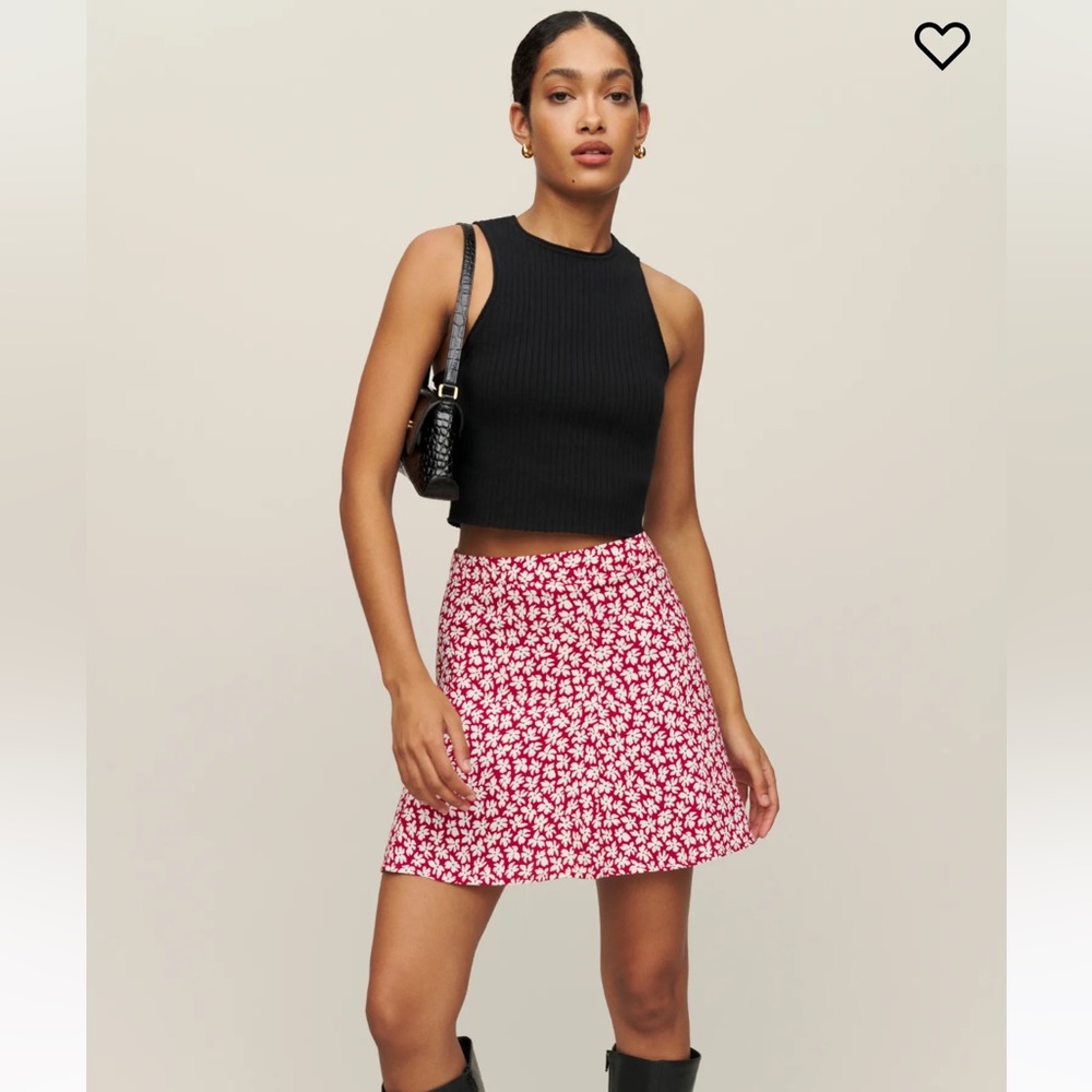 Reformation Flounce Mini Skirt - Grenadine